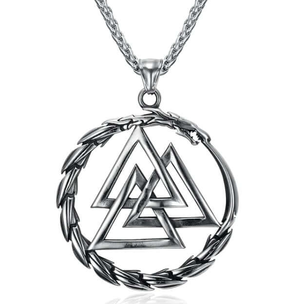 Asgard Crafted Circular Horn Rune Pendant Chain [product_type] Dan Paige Digital dvn6ke-1j.myshopify.com Valknut Symbol Valknut Symbol  