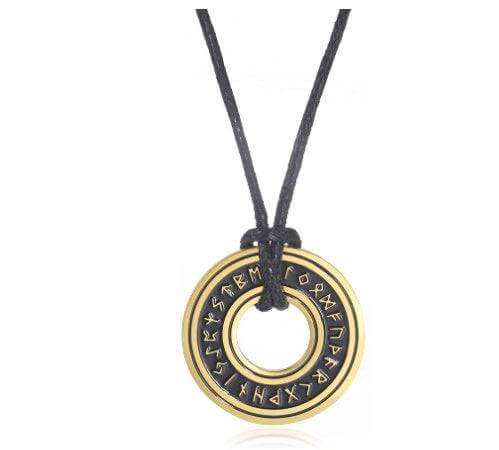 Asgard Crafted Circular Horn Rune Pendant Chain [product_type] Dan Paige Digital dvn6ke-1j.myshopify.com Gold Gold  